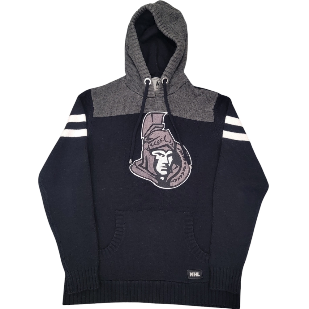 NHL by ILANCO Ottawa Senators Knit Hoodie Black Sens Pullover Sweater Me… - Picture 2 of 16